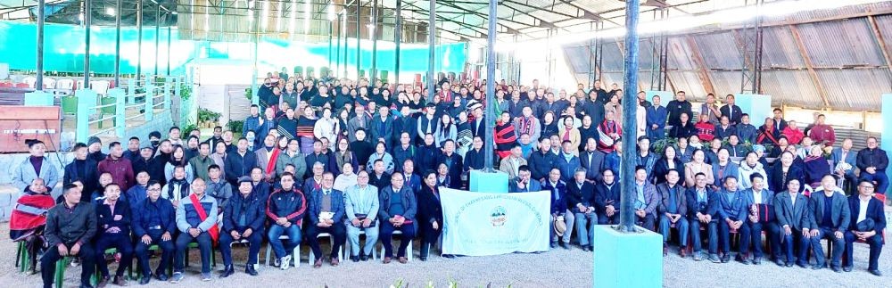 Chakhesang CRC Golden Jubilee Proclamation Rally participants with leaders and members of NCRC Gariphema 9 at Trinitarian Spot, Gariphema on January.